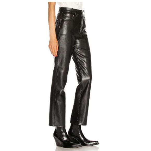 AGOLDE Recycled‎ Leather Fitted 90's Trouser Pants Detox Black Size 27 - Picture 4 of 14